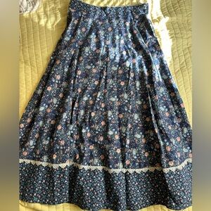 Floral Blue Midi Skirt